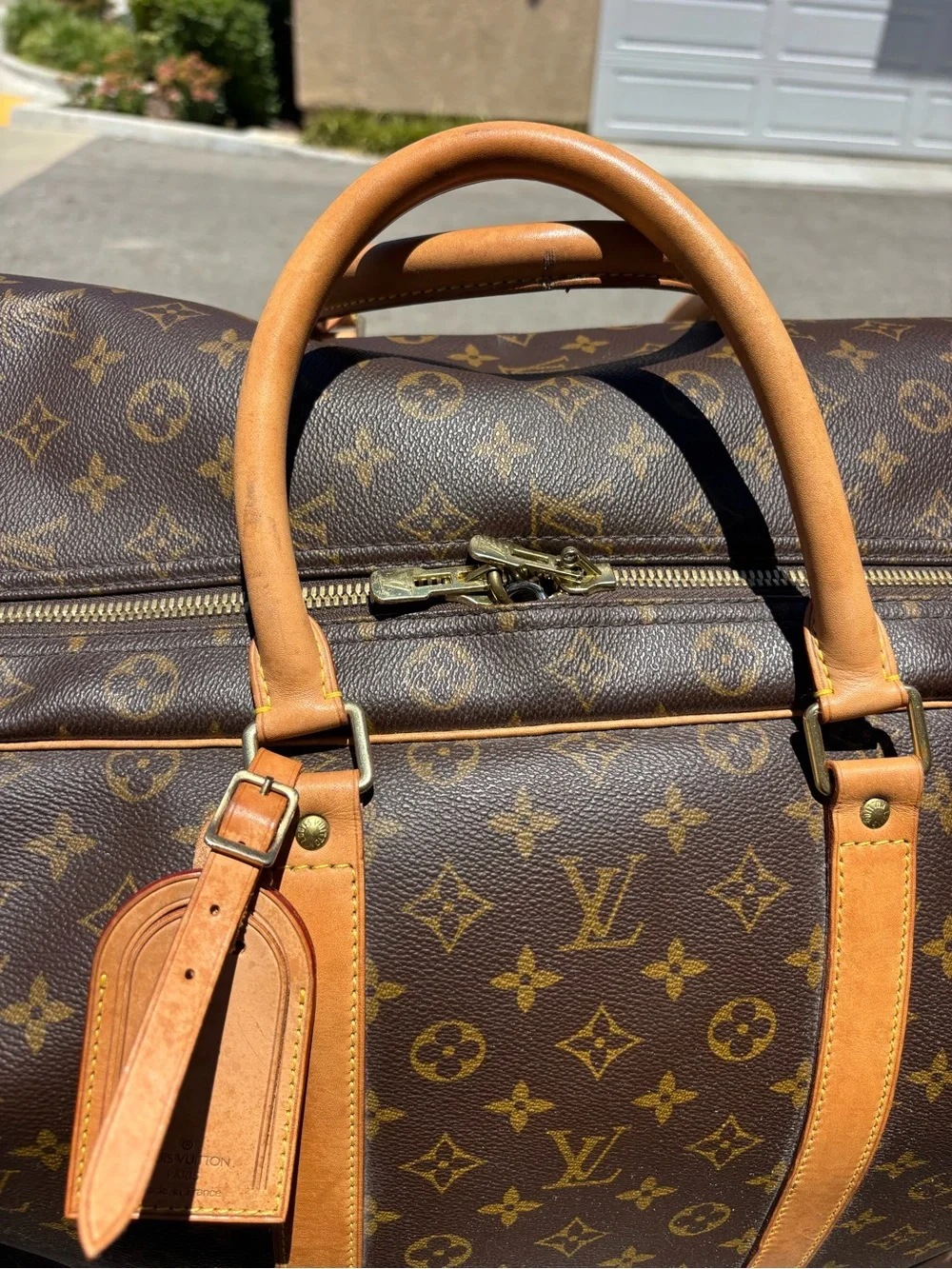 Louis Vuitton Monogram Canvas Travel Holdall with Vachetta Trim